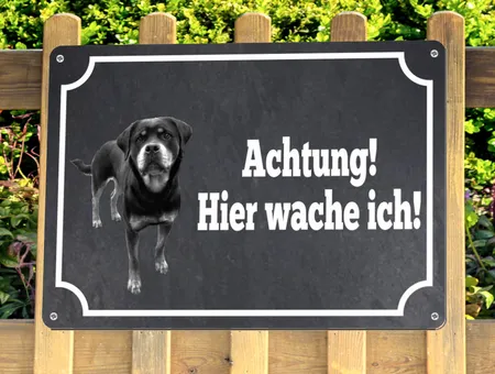 TierschildHunde Achtung! Hier wache ich! Bild