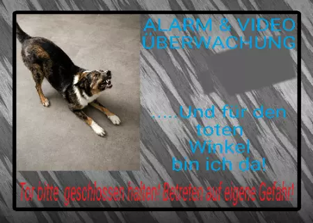 Tierschild Hunde Alarm & Video Überwachung Bild