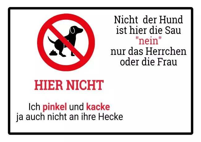 TierschildHunde HIER NICHT! Bild