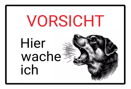 TierschildHunde Hier wache ich Bild